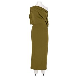 Vestido de algodón caqui Reformation