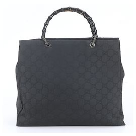Borsa Tote Gucci Bamboo GG in nylon e pelle