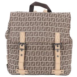 Fendi Zucchino Rucksack und Schultertasche aus Leder und Canvas