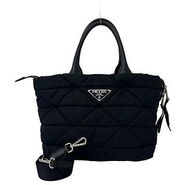 Borsa a tracolla Prada in Tessuto Pocono con logo triangolare in metallo