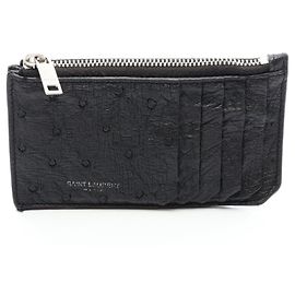 Autre Marque Portacarte in pelle nera Yves Saint Laurent