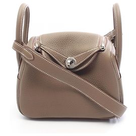 Hermès Bolsa de Ombro Hermes Lindy Mini Etoupe