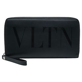 Portafoglio lungo Valentino in pelle nera