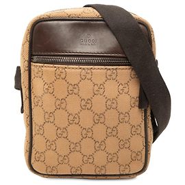 Borsa a tracolla Gucci in tela GG marrone