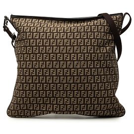 Fendi Crossbody-Tasche aus braunem Zucchino-Canvas