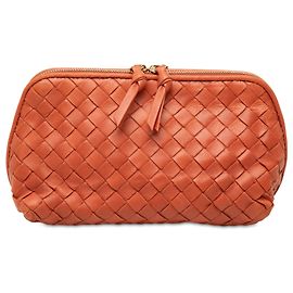 Neceser Bottega Veneta de Nappa Intrecciato naranja