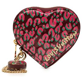 Louis Vuitton Red Stephen Sprouse Monogram Vernis Leopard Heart Coin Pouch