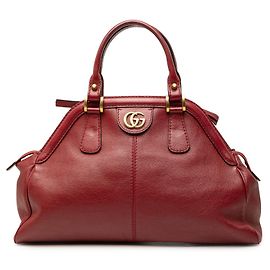 Borsa Satchel Rebelle Gucci in pelle di vitello rossa taglia Medium