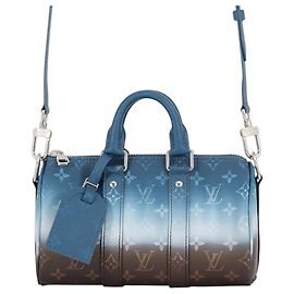 Louis Vuitton Blue Monogram Pigment Keepall Bandouliere 25