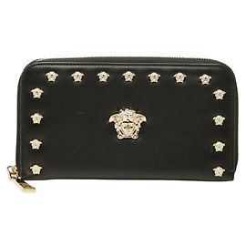 Portafoglio lungo con zip rotonda Versace Medusa
