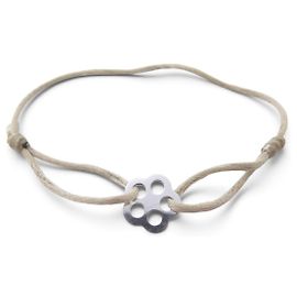 BRACCIALE DINH VAN CORDON FLEUR BUBBLES ORO BIANCO 18K 1.6GR + 5 CORDINI