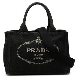 Prada Mini-Handtasche aus Canapa mit Dreiecks-Logo-Plakette