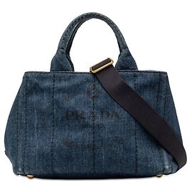 Bolsa Prada Canapa em denim azul