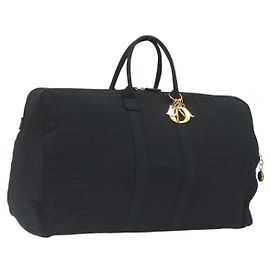 Christian Dior Canage Boston Bag Nylon Black Gold