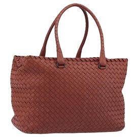 Sac cabas BOTTEGA VENETA INTRECCIATO en cuir marron