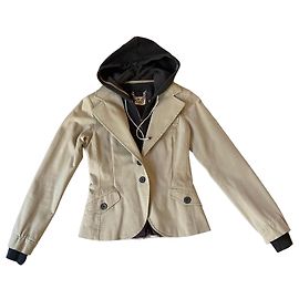 Autre Marque Blazer Celyn b. in misto cotone beige con cappuccio rimovibile