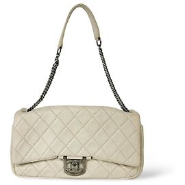 Chanel Double Flap Quilted Aged Calfskin Medium