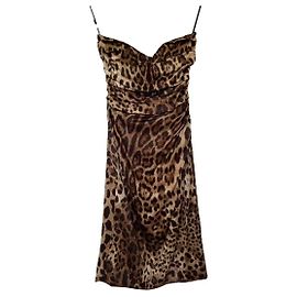 Dolce & Gabbana trägerloses Kleid mit Leopardenprint