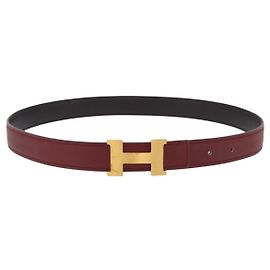 Hermès Cintura HERMES Constance H in pelle 33.1'' Rosso Oro Auth 204102