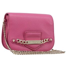 Borsa a Tracolla con Catena Jimmy Choo Pelle Rosa Tono Oro Auth 204657A