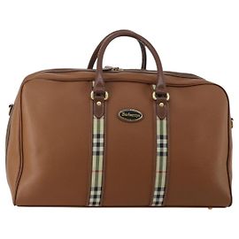 Burberrys Boston Bag Leder Braun Goldton Auth 201252A