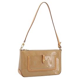 LOUIS VUITTON Vernis Mallory Square Pouch Noisette M91197 LV Auth 203117V