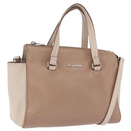 Borsa a mano Miu Miu in pelle 2way Beige Auth ka6259V