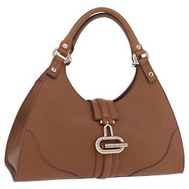 Borsa GUCCI G Jackie in pelle Taurillon Clemence Marrone Oro 130995 Auth am12624M