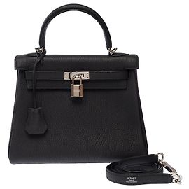 Hermès Borsa HERMES Kelly 25 in Pelle Nera - 103924