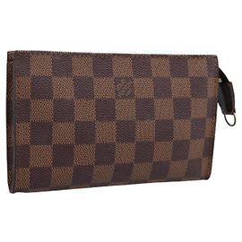 LOUIS VUITTON Damier Ebene Marais Pouch LV Auth 201498A