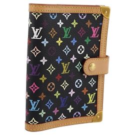 LOUIS VUITTON Monogram Multicolor Agenda PM Planner Black R20895 Auth BA15508V