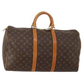 LOUIS VUITTON Monogram Keepall 50 Boston Bag M41426 LV Auth 200838V