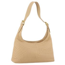 Bolsa de Ombro BALLY em Couro Bege Dourado Auth 204860A