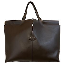 Tod's Di Bag Folio Tote Handtasche aus echtem Leder in Braun