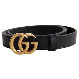 Gucci Schwarzer GG Marmont Gürtel