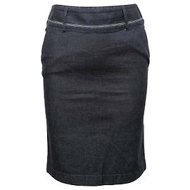 Céline Celine Denim Bodycon Bleistrock in Dark Wash, knielang, Größe FR 36