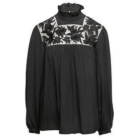 Céline Blusa de manga comprida com adornos Celine preta Tamanho FR 42