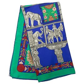 Foulard di seta Hermès Torana Blu 90 Scarves