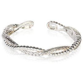 Autre Marque Bracciale rigido a cerniera intrecciato in argento sterling John Hardy