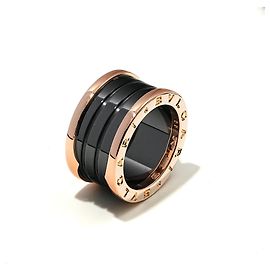 Bulgari Bvlgari B.zero1 Ring 4-Band 18K Roségold & schwarze Keramik, Größe 53