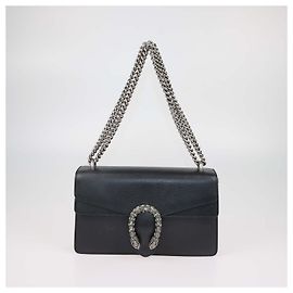 Bolsa de Ombro Small Dionysus em Couro Preto Gucci
