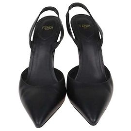Fendi First Slingback-Pumps aus schwarzem Leder