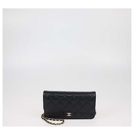Chanel Wallet on Chain Porta-Telefono in pelle caviar matelassé nera