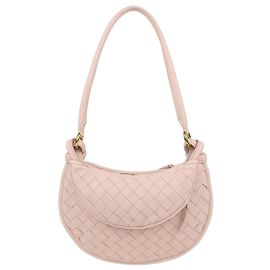 Picca borsa Gemelli in pelle Intrecciato rosa blush Bottega Veneta
