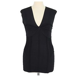 Just Cavalli Black Blend Viscose Knitted Sleeveless V Neck Top