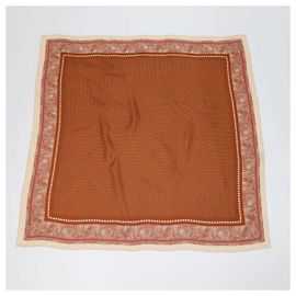Zimmermann Pañuelo de seda marrón con estampado paisley 90