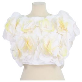 Autre Marque Acler White/Yellow 3D Floral Applique Jackhill Top
