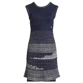 Chanel Abito in maglia blu navy metallizzato