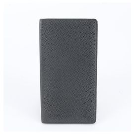 Portafoglio lungo bi-fold Louis Vuitton Taiga in pelle Ardoise