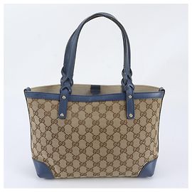 Bolso Tote Gucci de lona GG y cuero